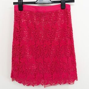 Club Monaco Vibrant Pink Lace Pencil Skirt